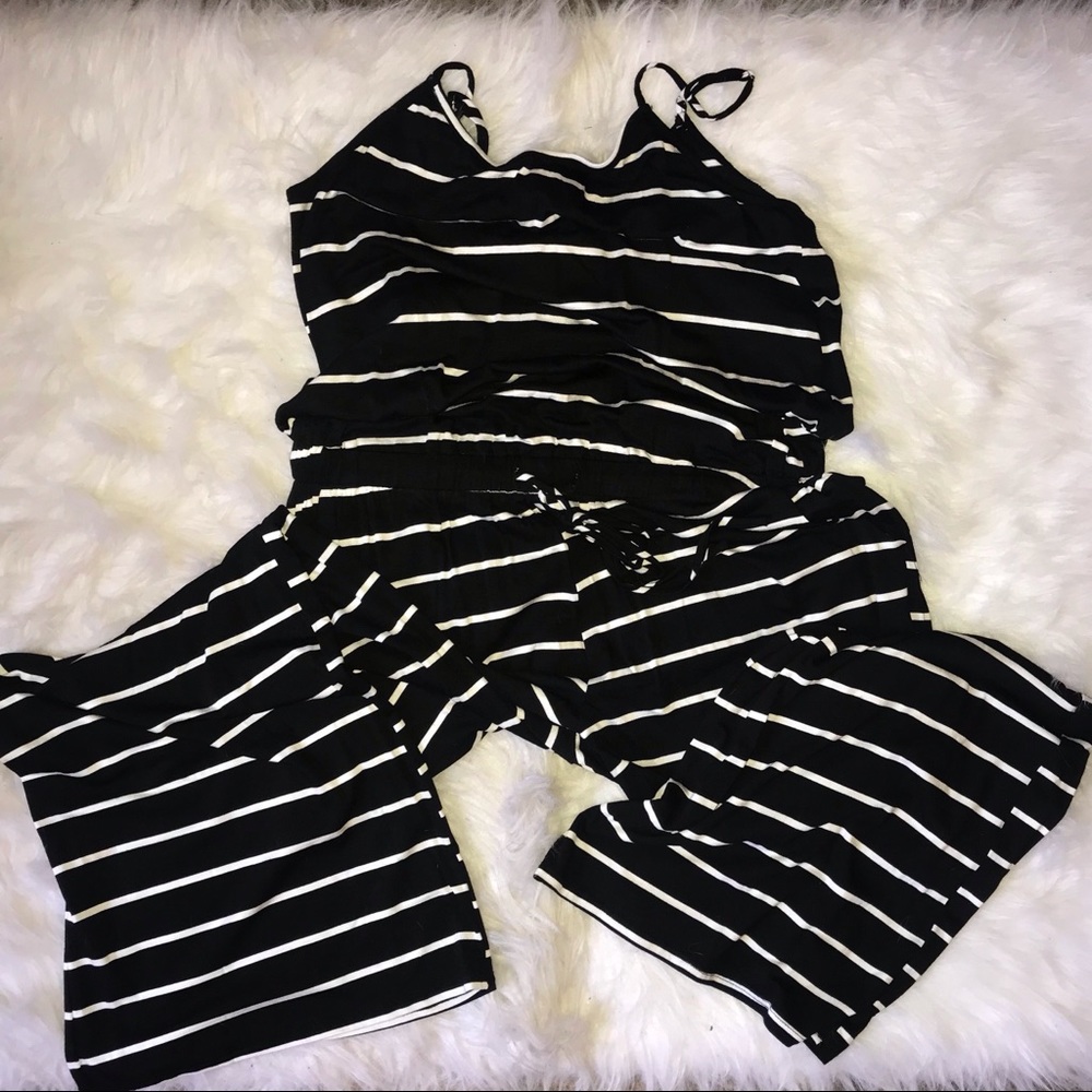 Stripe tank jumpsuit